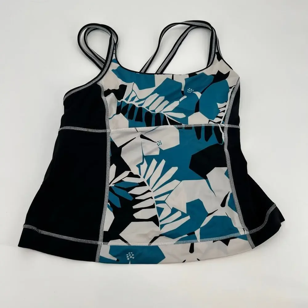 Lands' End bundle / lot (2) swim tops and blue swim bottoms tankini bikini 10/12
